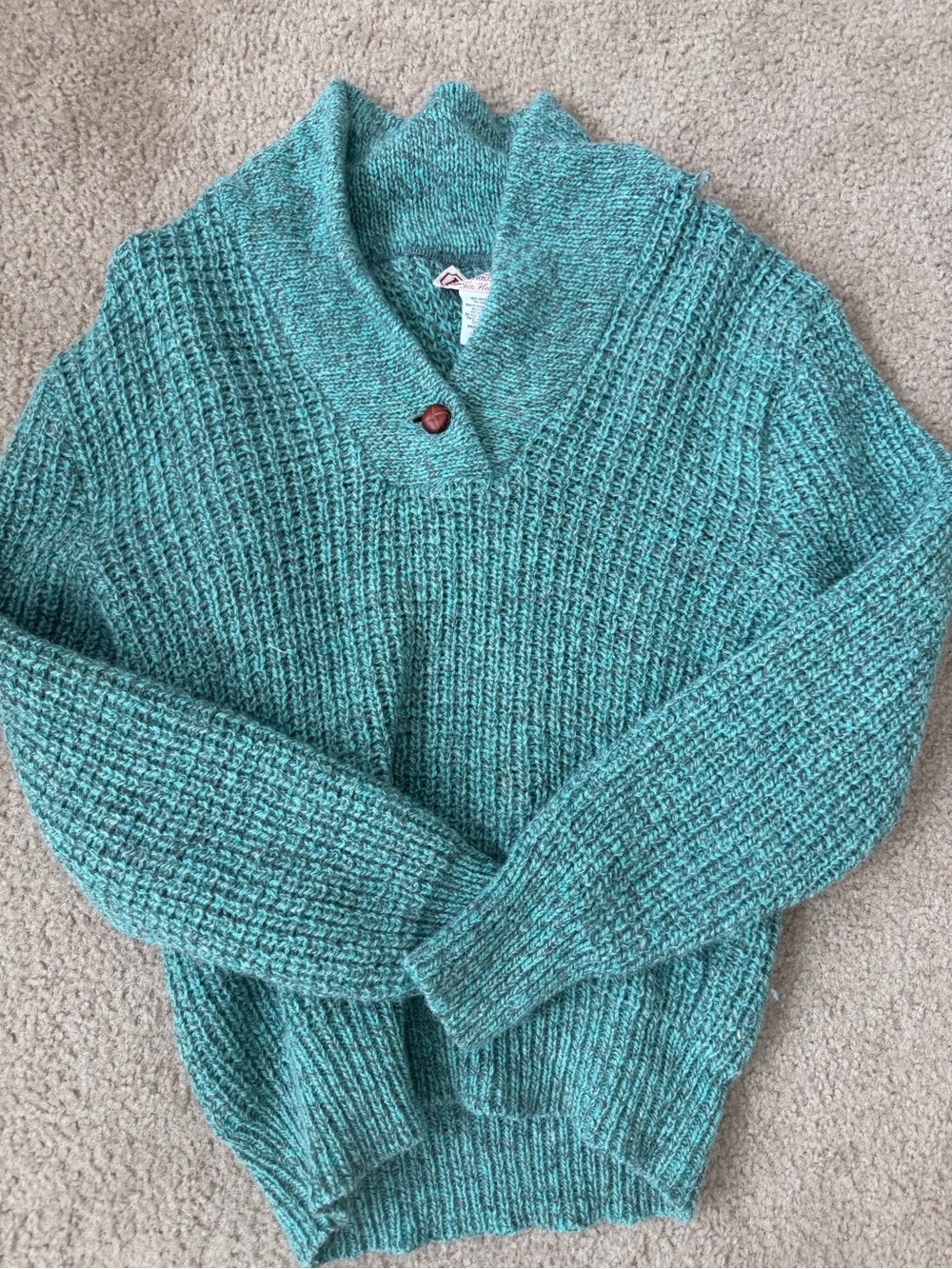 vintage American Eagle Outfitters Teal wool  Button Sweater